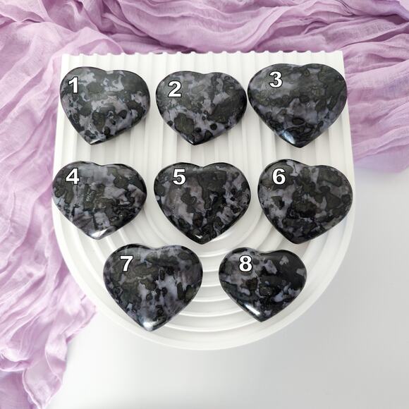 Indigo Gabbro Merlinite Heart Crystal Carving Intuition Crystals - Picture 8 of 8